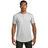 BYLT Drop-Cut Henley Shirts for Men, 3-Button Closure, Short Sleeve, Casual T-Shirt, Soft & Breathable, Wrinkle Resistant
