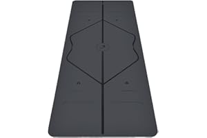 Liforme Original Yoga Mat – Free Yoga Bag Included - Patented Alignment System, Warrior-like Grip, Non-slip, Eco-friendly, sweat-resistant, long, wide, 4.2mm thick mat for comfort