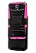 Alcatel One Touch Pop Mega LTE A995G A995L Armor Case, The3Knights[TM] Armor Shock Proof Heavy Duty Stand with Swivel Belt Clip+Crystal Classic Stylus Pen + Premium Screen Guard (Holster Pink)