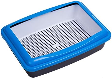 ZCY Sifting Litter Box With Frame Reusable Replacement Easy Clean Kitty Litter Tray, 43X30X13CM (Color : Blue)