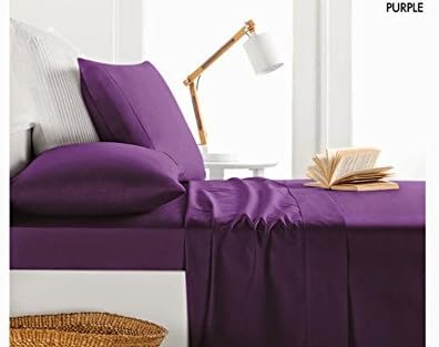 Philly Linens 400 Thread Count Super Soft Extra Deep Pocket Sheet Set King/Eastern King Solid Purple Fit Up to 24" inches Deep Pocket With Wholesale Price