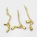 LolliBeads (TM) Gold Plated Barrel Leather Cord Ends, Lobster Clasp and Extension Chains Kits Assorted Pack (60 sets)