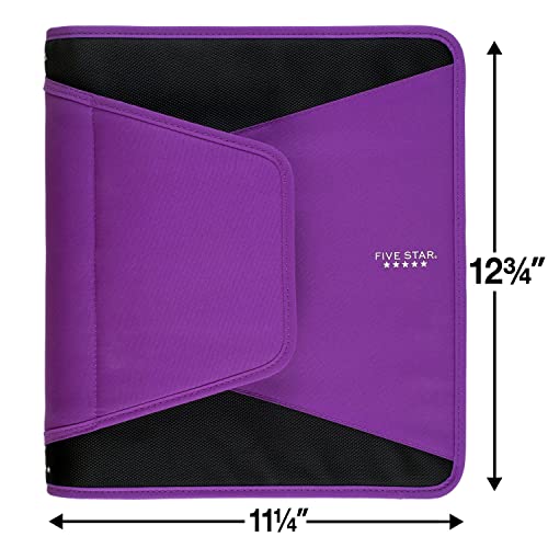 Five Star Zipper Binder, 11/2 Inch 3Ring Binder for School, 3Pocket