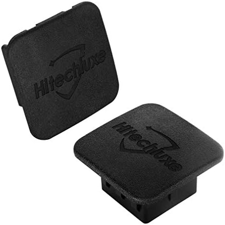 Hitechluxe Black Trailer Hitch Cover Tube Plug Compatible with Any 2" Classic III and Classic IV Receivers, 2 PCS