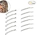 12 pieces Rhinestone Bobby Pin, Metal Hair Clips, 1 Row and 2 Row Clear Crystal Hair Barrette Pins for Women Lady Teen Girls
