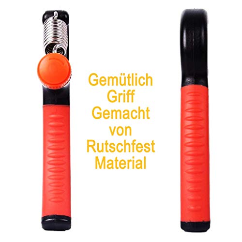 Qsnn-Handtrainer-Fingertrainer-2erSet-Hand-Muskel-Trainer-5-60Kg-Einstellbarer-Fingerhantel-Maenner-Fitness-Griffkraft-Trainer-Hand-Staerkung-Trainingsgeraet-und-Unterarm-Krafttraining-Rot