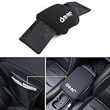 JeCar Center Console Armrest Pad Cover with Storage Bag for 2018 Jeep Wrangler JL & Unlimited Sahara Sport Rubicon(Dog Paws Print Logo)