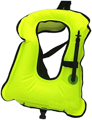 Inflatable Swimming Diving Lifejacket for Adult/Child Portable Inflatable Canvas Lifejacket Inflatable Safety Buoyancy Vest/Snorkeling vest Equipment （Large）
