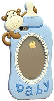Amazon Iphone5 5s Iphone6 6s Iphone6plu対応 可愛いミルク瓶 型 スマホケース 携帯ケース 哺乳瓶式 猿 ストラップ付き シリカゲル 創意 Iphone6 6s ブルー ケース カバー 通販