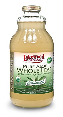 Lakewood Organic Pure Whole Leaf Aloe, 32 Ounce (Pack of 6)