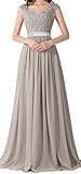 Babyonline Women's A-line Evening Dresses Lace Chiffon Long Prom Party Gowns