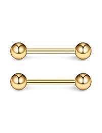 Ruifan - Piercing para pezón de acero inoxidable 316L, 0.56 oz, 0.630 in, 2 a 12 unidades, acero inoxidable, RH00279