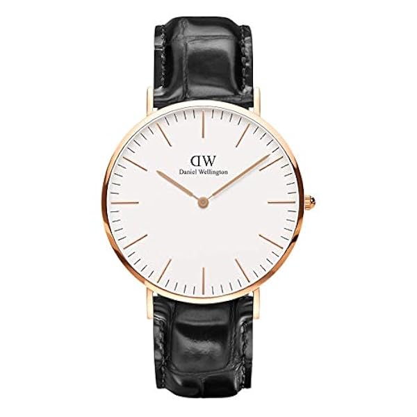 Daniel Wellington Classic Reading, zwart/roségoud horloge, 40 mm, leer,  voor heren
