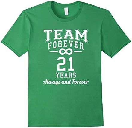 Mens Married 21 Years Gift Team Forever Shirt Medium Grass