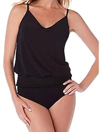 Bañador para dama con cuello en V y sujetador de copa suave y correas ajustables
