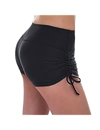 Bañador deportivo para dama con cintura ancha y pierna ajustable, totalmente forrado, parte inferior de la playa, pantalones cortos