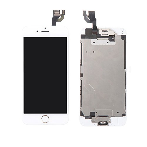 Screen Rejuvenator for iPhone 6 LCD Touch Screen 4.7 inches Full Assembly Replacement with Home Button,Front Camera,Ear Speaker,Tools. White