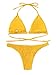 SweatyRocks Women's Sexy Bathing Suit Solid Color High Neck Tie Back Shirred Bikini Swimsuit