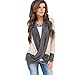 Tenworld Women Lady Charming Irregular Splice Cotton V Neck Loose T Shirt Blouse