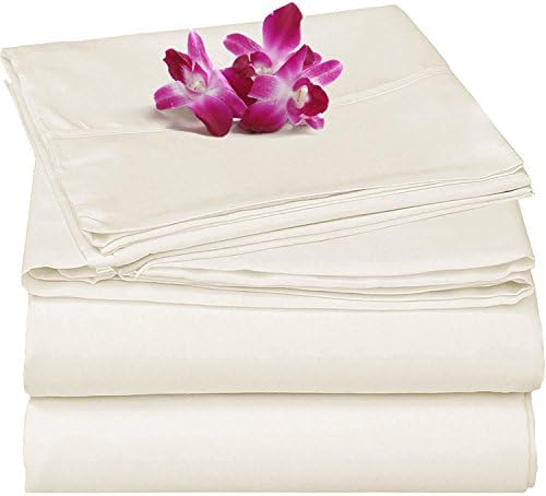 Brushed Microfiber 1800 Bedding -Super Silky &amp; Soft Luxury Reversible Bed Sheet Set -Hypoallergenic,Wrinkle Free, Stain Resistant -4 Piece Sheets set with 16" Deep Pocket -QUEEN(IVORY) by Steffani