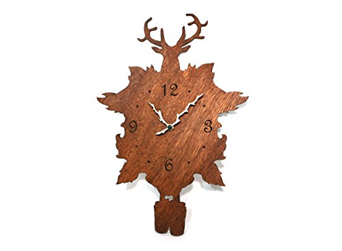 image for inPhoenix Deer Forest Themed Cuckoo Clock - Big Horned Deer - Wild Lif