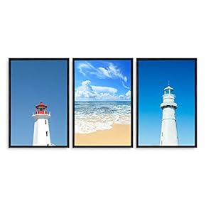 3 Piece Framed Canvas Home Artwork Decoration Nordic Summer Day Canvas Wall Art for Living Room, Bedroom - 16"x24"x3 Panels