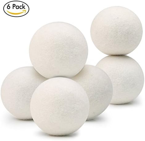Esther Beauty Wool Dryer Balls 100%Organic New Zealand Wool Natrual Reusable Natural Fabric Softener Without Contaminated Environmental Protection Softener Capable of Removing Wrinkles [6-Pack](8cm)