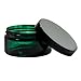 JUVITUS (6 Pack) 8 oz Green PET Plastic Low Profile Jar with Black Smooth Lid