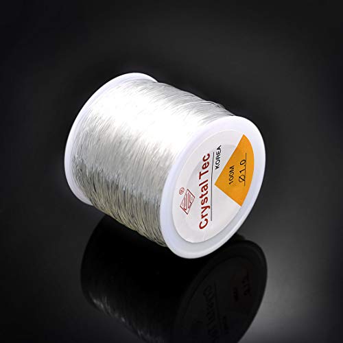 SEVENWELL 1mm Elastic Bracelet String Cord,100m Crystal Stretch Bead Cord for Beading, Jewelry Making