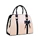Catkit Vintage OL Style Womens Bowknot Tote Handbag Shoulder Bag Briefcase Beige