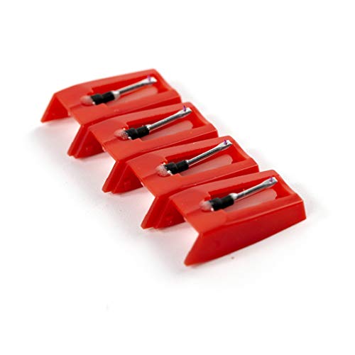 Record Player Needle, CUSTEAM Phono Turnable Cartridge Replacement Stylus Needles with Carry Box for Vinyl, Crosley, Phonograph, LP (Pack of 4)