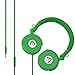 Audiomate A7 Noise-isolating Wired Stereo Extra Bass Foldable Stereo Tangle-Free On-Ear Headphones with Built-in Microphone and Remote | 5′ Cable | 3.5mm Plug | Greenthumb 2