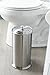 Freestanding Toilet Paper Holder with Lid by Maya | Newly Redesigned to Fit Large and Mega Rolls, Solid Metal Construction, Brushed-Nickel Finish, No Assembly Required