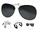 Jaky Retro Polarized Lens Glasses Clip on Flip up High Grade Silicone Clip Classic AVIATOR Reflective UV400 UV Protection Mens&Womens Sunglasses For Driving Fishing Running Cycling(Grey)