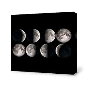 Canvas Wall Art for Living Room,Bedroom Home Artwork Paintings Charming Moon Ready to Hang - 12x12 inches