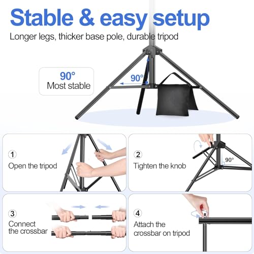 EMART Backdrop Stand Kit, 10x7ft (WxH) Adjustable Photo Backdrop Stands Kit for Parties with Carrying Bag, Photography Background Support Frame for Video Studio Photoshoot Banner Holder