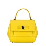 SALVATORE FERRAGAMO WOMEN'S 0629104 YELLOW LEATHER HANDBAG