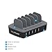 Juicy Power 5-Port USB Qualcomm Quick Charge 3.0 Technology Rapid Charging Station - Grey