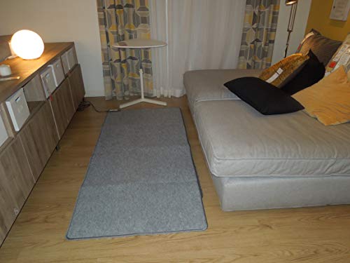 Woo Warmer Under Rug Instant Radiant Floor Heater Electric Mat Electric Carpet Electric Heated Area Rug Hot Carpet (280 watt / 33" x 72 inches) with Beige Cover - Thumbnail 3