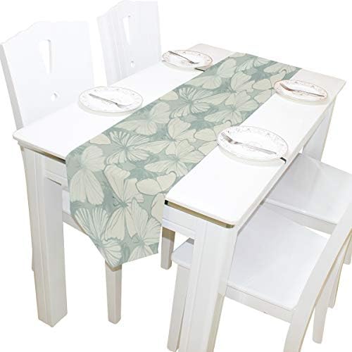 DJROWW Butterfly Duck Egg Table Runners For Home Decorative Coffee Table 13x90(in) Polyester Table Runner