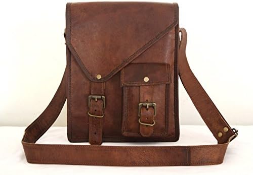 11 x 9 inch Handmade genuine vintage leather ipad/tablet/tab/kindle satchel crossbody shoulder messenger bag
