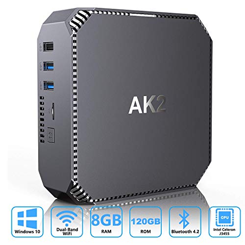 AK2 Mini PC Intel Celeron J3455 Windows 10 Pro Mini Computer 4K HD,Gigabit Ethernet (8GB+120GB/Intel Celeron J3455) - Thumbnail 7
