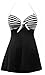 V'SHOW Women's Plus Size One Piece Halter Sailor Swimsuit Cover Up Swimdress(FBA)