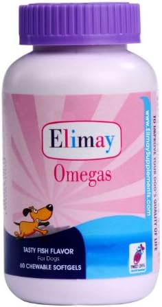 Omega-3 for Dogs - OMEGAS by Elimay - Essential Fatty Acids for Body and Normal Cell Metabolism - 60 Chewable BITS Technology® Soft Gels