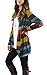 ECOWISH Womens Cardigans Striped Long Sleeve Open Front Stitching Casual Kimono Cardigans Red S