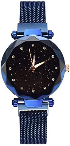 Women Rhinestone Watch,veyikdg Ladies Magnetic Attraction Stainless Steel Strap Diamond Round Starry Sky Wrist Watches Female Luxury Dress Bracelet Girls Crystal Quartz Casual Wristwatch