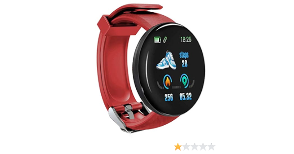 Amazon.com: Reloj inteligente unisex D18 Fitness Watch, monitor de  frecuencia cardíaca, pulsera inteligente, banda deportiva, color negro,  Rojo : Electrónica
