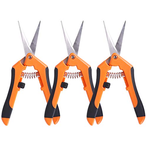 Ginbel Direct Gardening Lawn Care Stainless Steel Trimming Scissors Pruning Shear Straight Precision Blades Shears Scissors (3PACK)