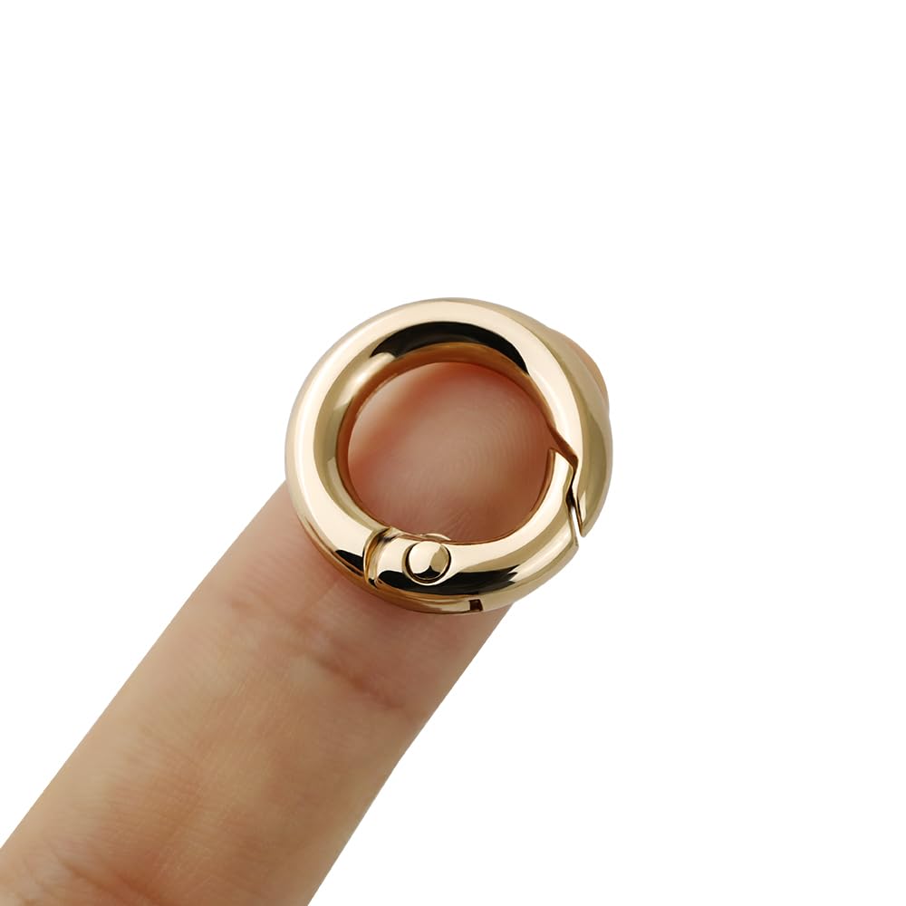 Photo 1 of 10pcs Spring O Rings Alloy Trigger Round Snap Buckle, Hook Clip DIY Accessories Spring Keyring Buckle for Keychains, Bag, Trinkets,car Key,Purse and Handbag (Gold)