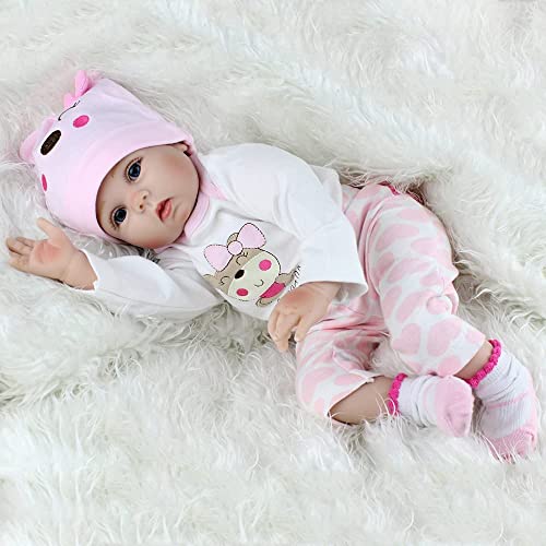 Reborn Baby Dolls, 18 inches Realistic Girl Doll, Lifelike Soft Vinyl Silicone Baby Dolls for 3
